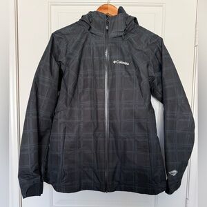 Columbia Whirlibird Omni-Heat Waterproof Hooded Jacket Black Plaid Shell Small